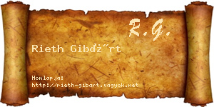 Rieth Gibárt névjegykártya
